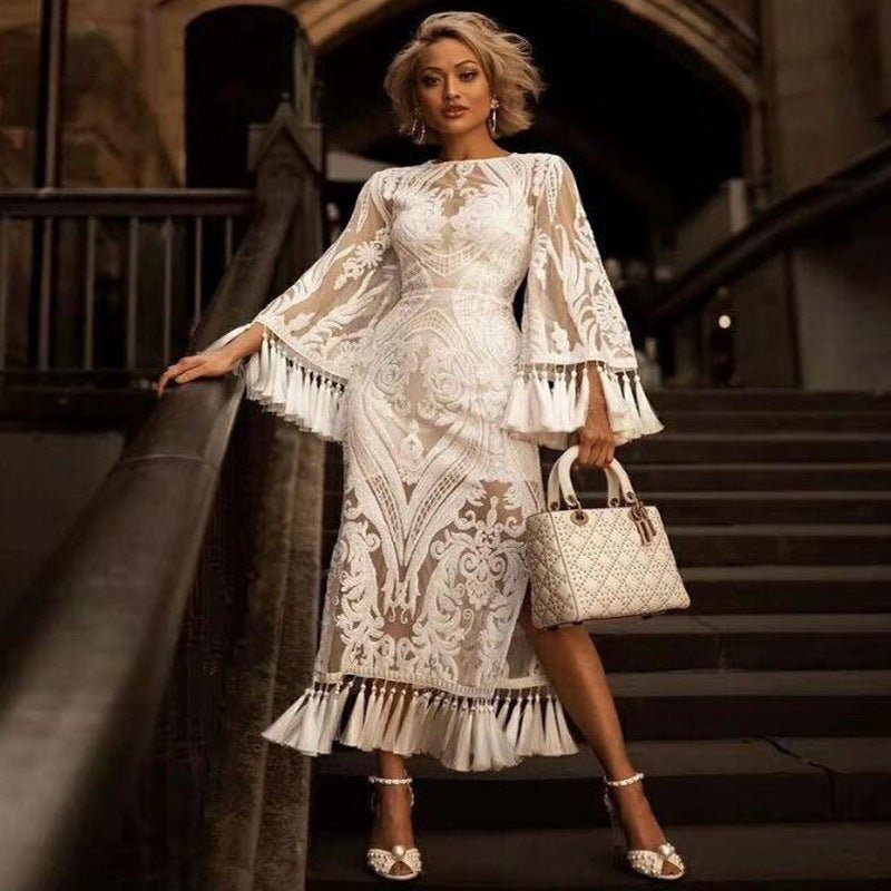 Lace Embroidered Tassel Dresses Elegant & Stylish Bohemian-Inspired Fashion LE Fragrance