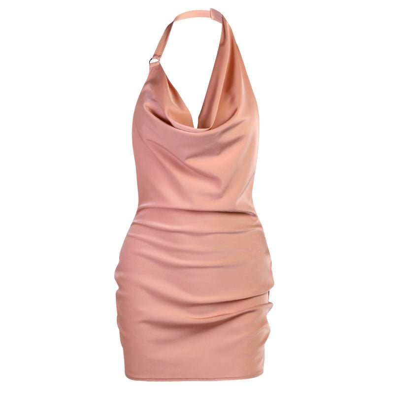 Satin Party Summer Dress V-Neck Backless for Elegant Occasions LE Fragrance