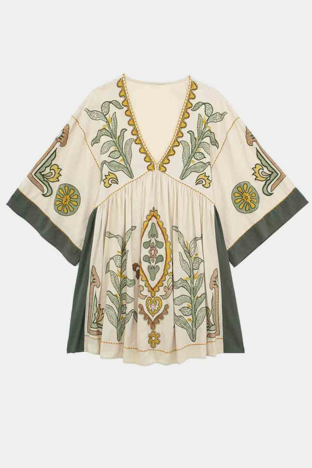Trendsi Dress Chic Printed Mini Dress – V-Neck with V-Neckline