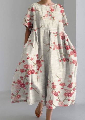 Women’s 3D Printed Cotton-Like Dress – Casual Fashionable Style for Everyday Wear LE Fragrance