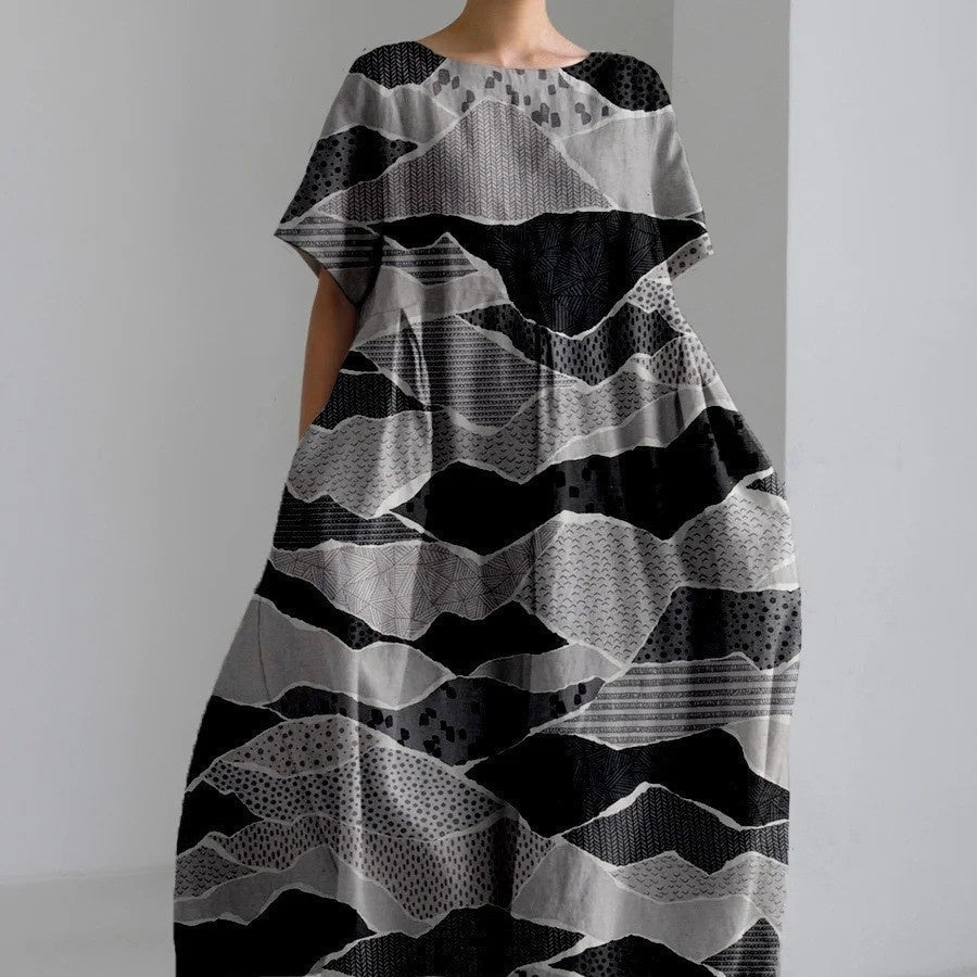 Women’s 3D Printed Cotton-Like Dress – Casual Fashionable Style for Everyday Wear LE Fragrance