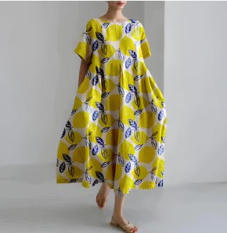 Women’s 3D Printed Cotton-Like Dress – Casual Fashionable Style for Everyday Wear LE Fragrance