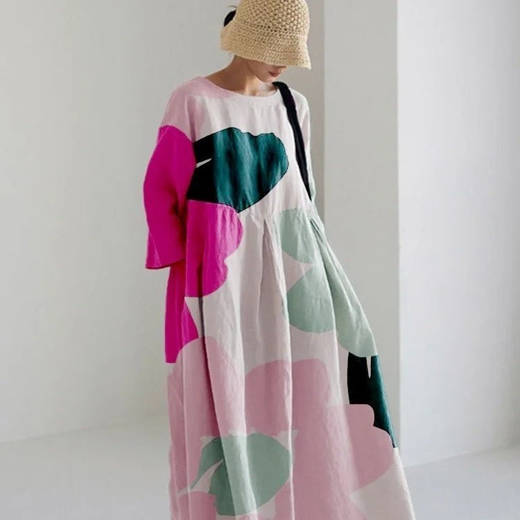 Women’s 3D Printed Cotton-Like Dress – Casual Fashionable Style for Everyday Wear LE Fragrance