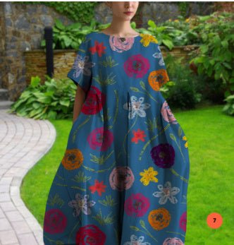 Women’s 3D Printed Cotton-Like Dress – Casual Fashionable Style for Everyday Wear LE Fragrance