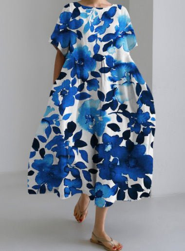 Women’s 3D Printed Cotton-Like Dress – Casual Fashionable Style for Everyday Wear LE Fragrance