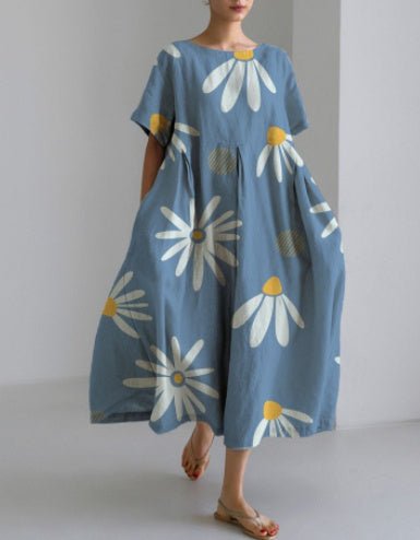 Women’s 3D Printed Cotton-Like Dress – Casual Fashionable Style for Everyday Wear LE Fragrance