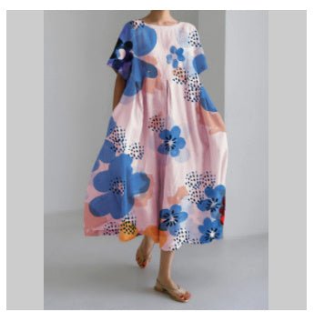 Women’s 3D Printed Cotton-Like Dress – Casual Fashionable Style for Everyday Wear LE Fragrance