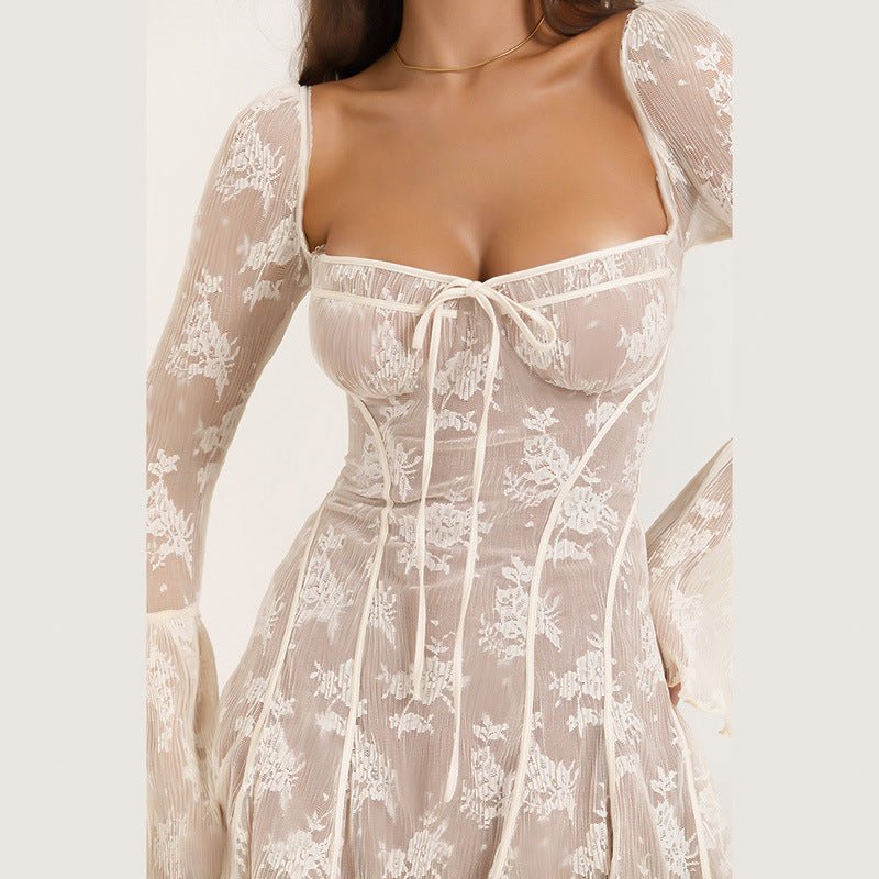 Women's A-Line Midi Dress Long Sleeve LE Fragrance
