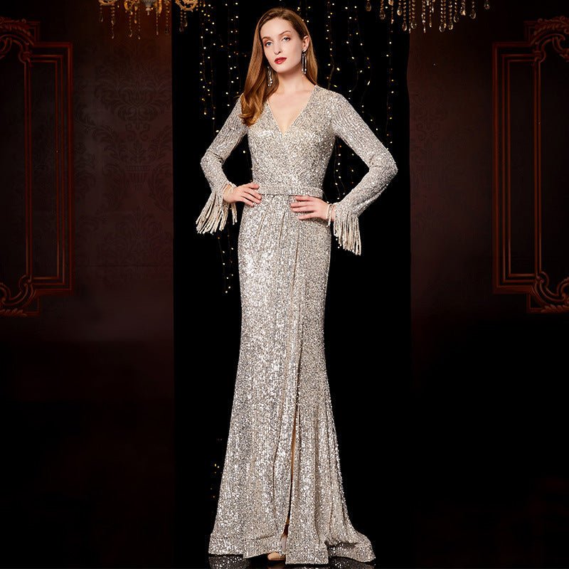 Women’s Long Evening Dress Elegant Temperament Banquet Gown for Special Occasions Trendsi