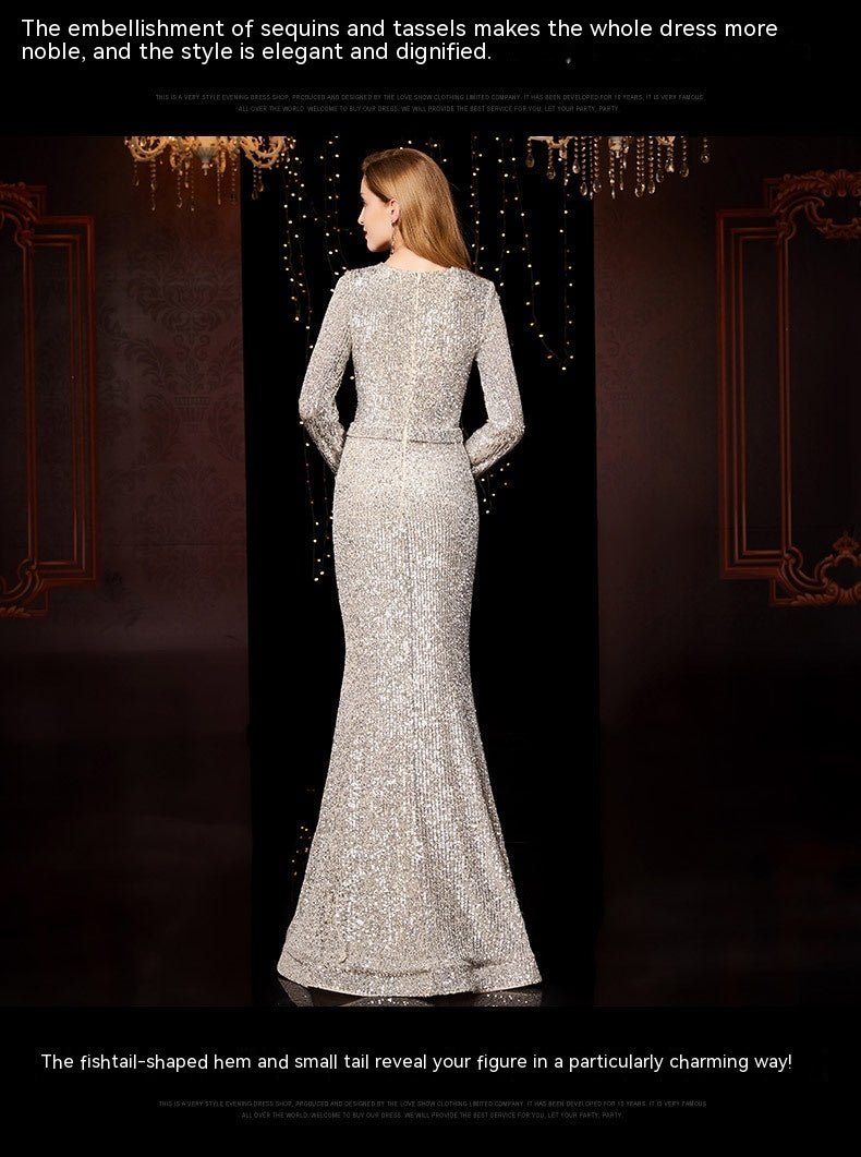 Women’s Long Evening Dress Elegant Temperament Banquet Gown for Special Occasions Trendsi