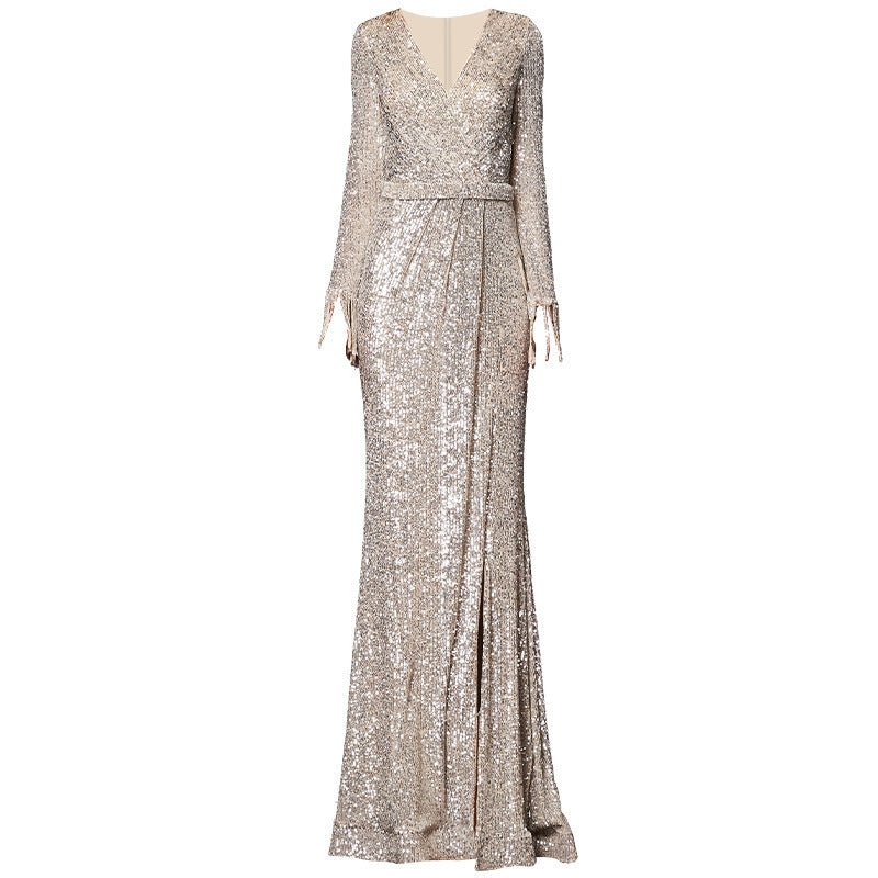 Women’s Long Evening Dress Elegant Temperament Banquet Gown for Special Occasions Trendsi