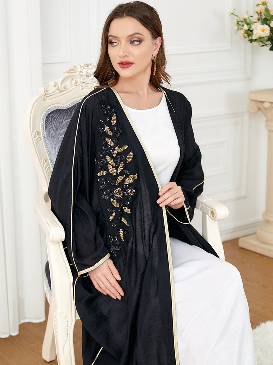 Women’s Long-Sleeved Patchwork Bat-Sleeved Dress Stylish LE Fragrance
