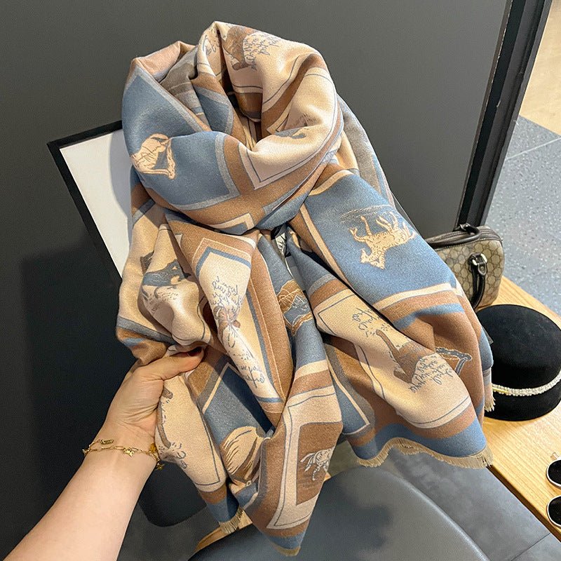 Women's Tie-Dye Imitation Cashmere Scarf Warm & Stylish Accessory LE Fragrance