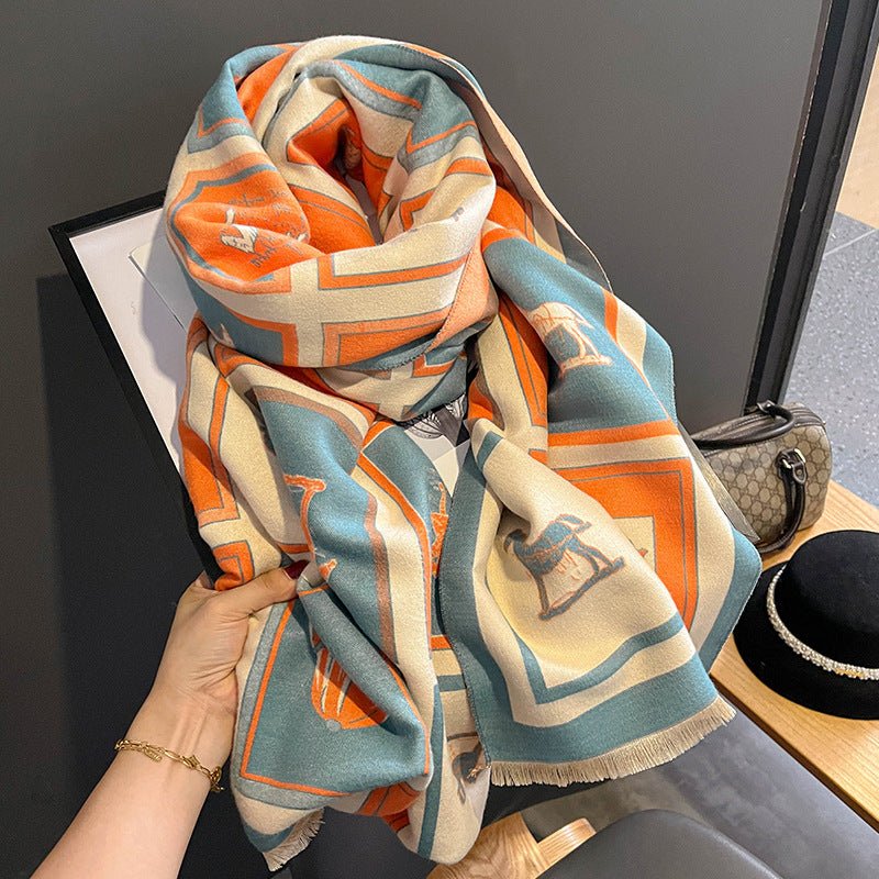 Women's Tie-Dye Imitation Cashmere Scarf Warm & Stylish Accessory LE Fragrance