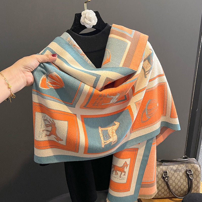 Women's Tie-Dye Imitation Cashmere Scarf Warm & Stylish Accessory LE Fragrance