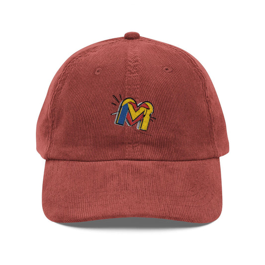 Cap - Vintage Corduroy Cap - Embroidered Casual Hat for Trendy Outfits Printify
