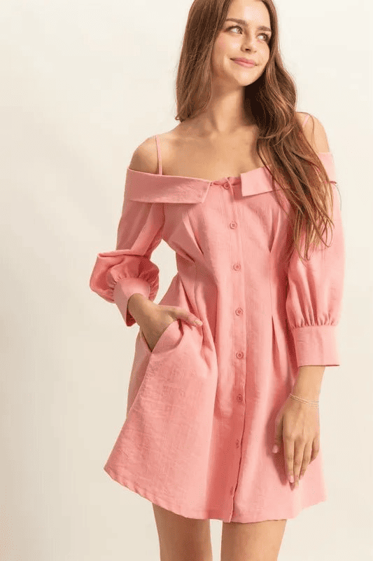 HYFVE Mini Dress with Buttons & Pockets Summer Casual Look Trendsi