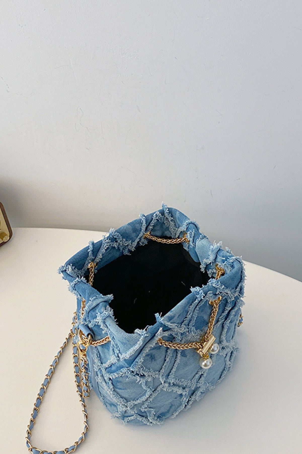 Trendsi Bags Casual Denim Bucket Bag with Raw Edge Finish  Trendy Women’s Shoulder Bag