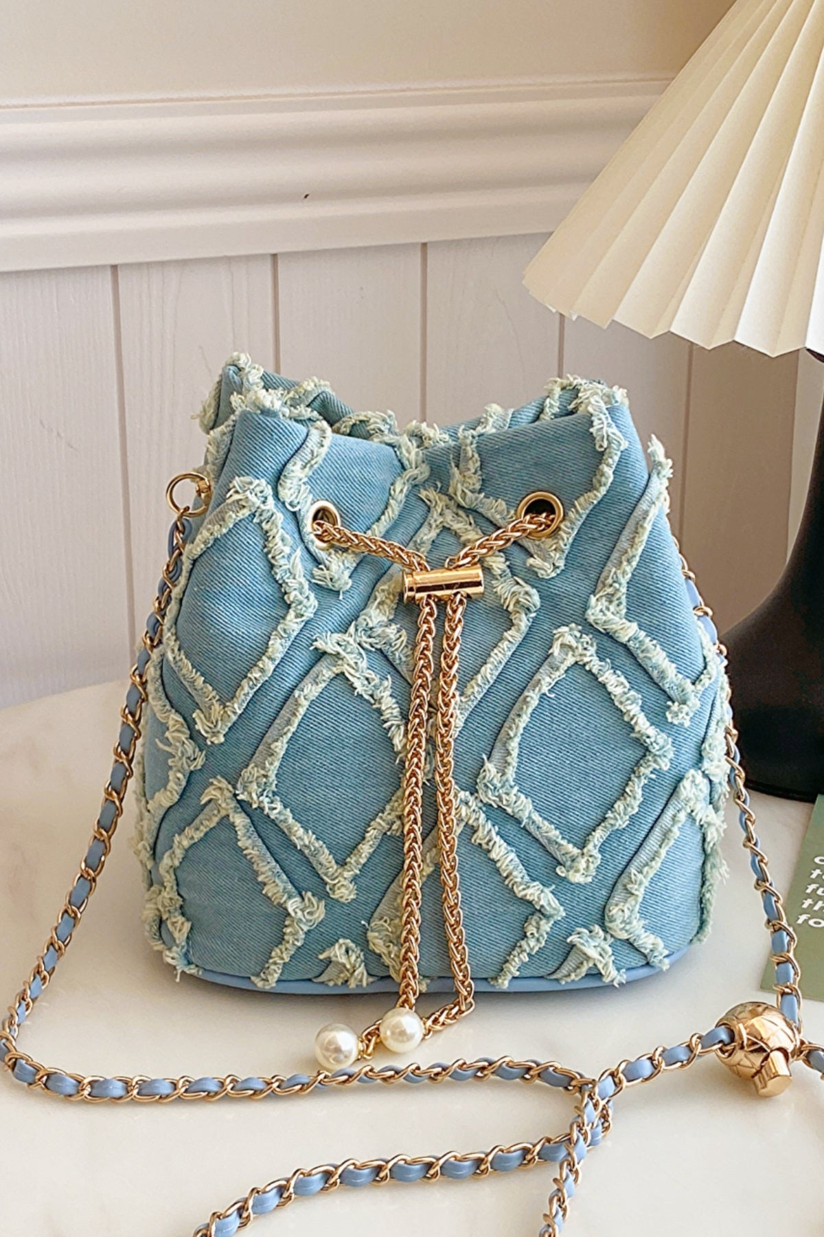 Trendsi Bags Casual Denim Bucket Bag with Raw Edge Finish  Trendy Women’s Shoulder Bag