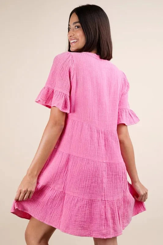 Trendsi Clothing VERY J Plus Size Mineral Washed Woven Mini Dress