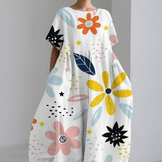 Women’s 3D Printed Cotton-Like Dress – Casual Fashionable Style for Everyday Wear LE Fragrance