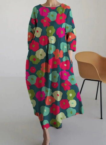 Women’s 3D Printed Cotton-Like Dress – Casual Fashionable Style for Everyday Wear LE Fragrance
