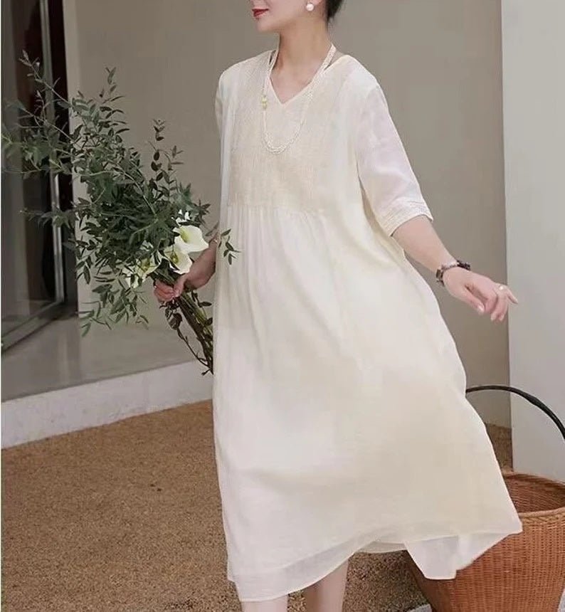 Women’s Fashion Personality Linen Dress  Stylish Trendsi