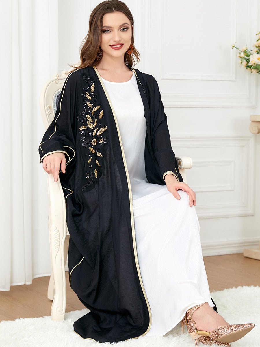 Women’s Long-Sleeved Patchwork Bat-Sleeved Dress Stylish LE Fragrance