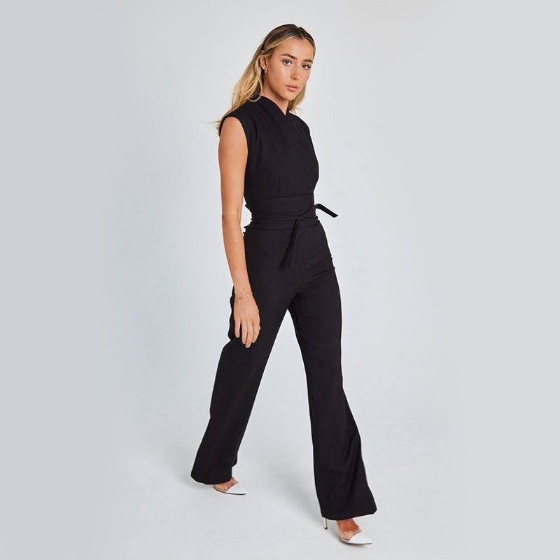 Women’s Long Sleeveless Jumpsuit V-Neck Casual Summer Outfit for Stylish Comfort LE FRAGRANCE