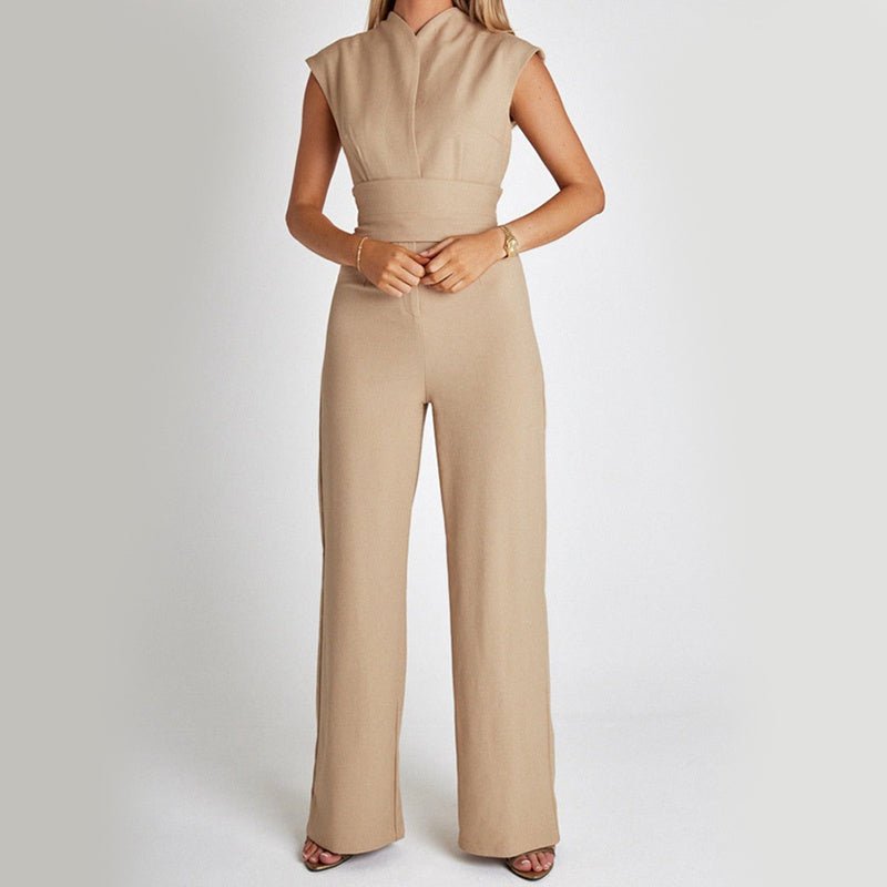 Women’s Long Sleeveless Jumpsuit V-Neck Casual Summer Outfit for Stylish Comfort LE FRAGRANCE