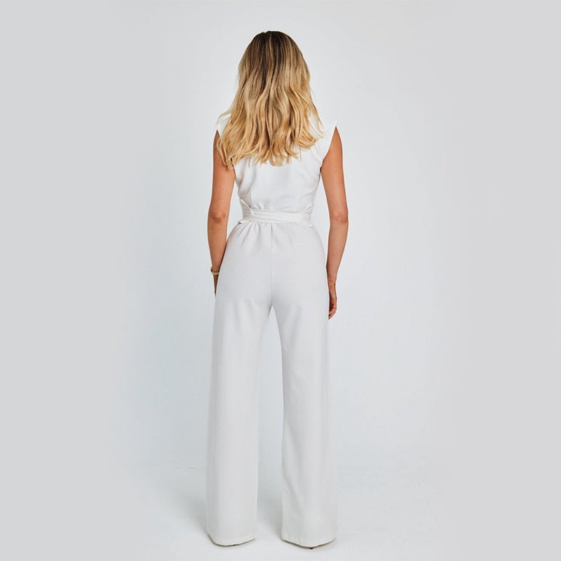 Women’s Long Sleeveless Jumpsuit V-Neck Casual Summer Outfit for Stylish Comfort LE FRAGRANCE