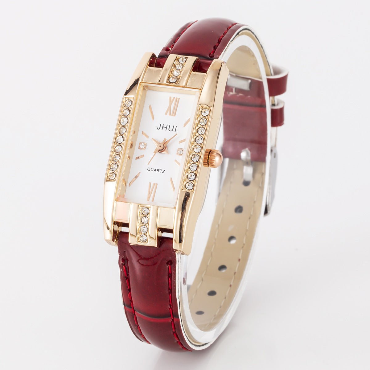 Women’s Luxury Slub Pattern Thin Belt Watch Design for Elegant Style LE Fragrance