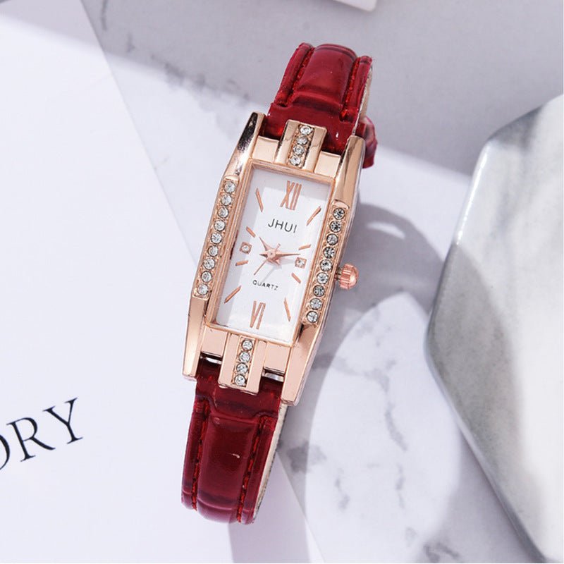 Women’s Luxury Slub Pattern Thin Belt Watch Design for Elegant Style LE Fragrance