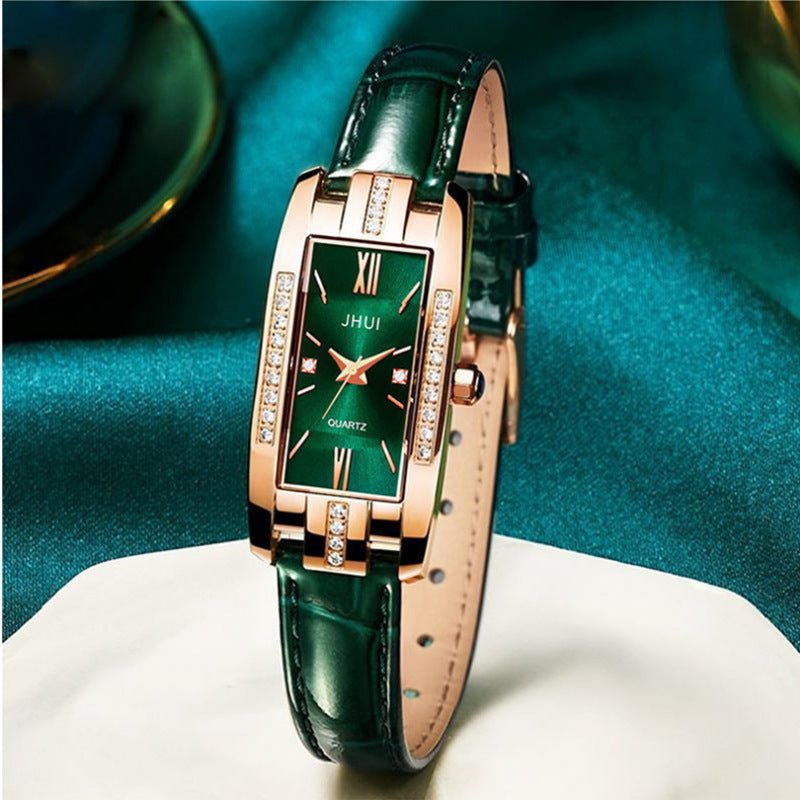 Women’s Luxury Slub Pattern Thin Belt Watch Design for Elegant Style LE Fragrance