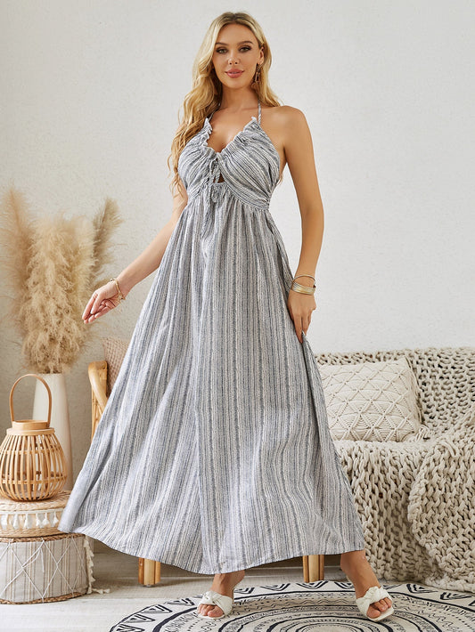 Women’s Summer Striped Sleeveless Beach Dress Flowy & Comfortable Casual Wear for Warm Weather LE FRAGRANCE