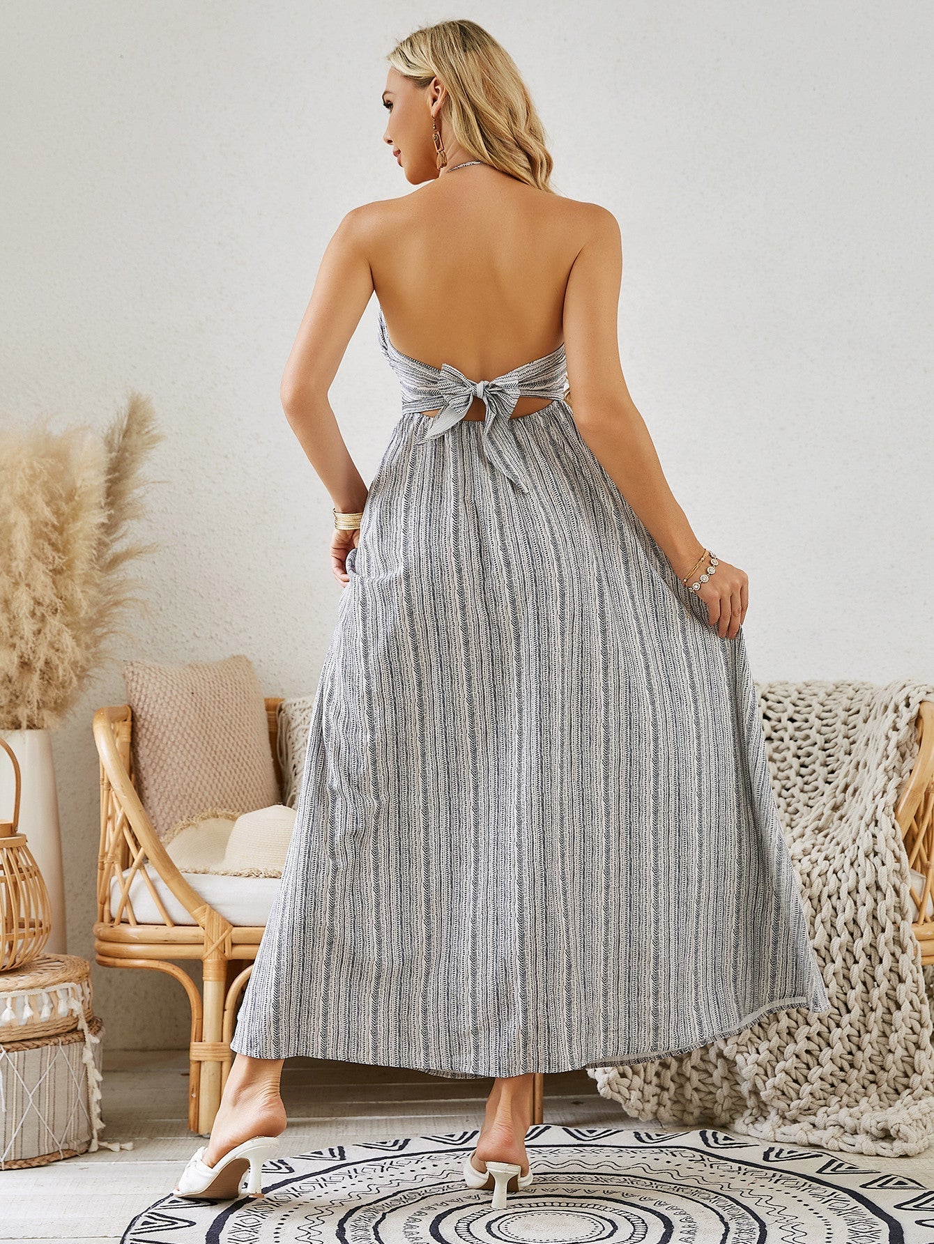 Women’s Summer Striped Sleeveless Beach Dress Flowy & Comfortable Casual Wear for Warm Weather LE FRAGRANCE